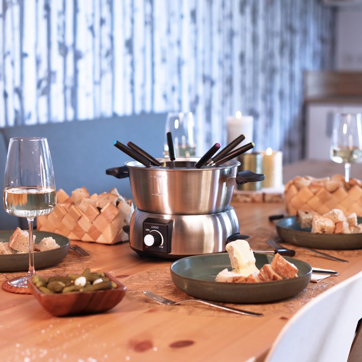 Livoo DOC263 Elektrisches Fondue-Gerät 8 Personen 1,8 l 1000 W Grau