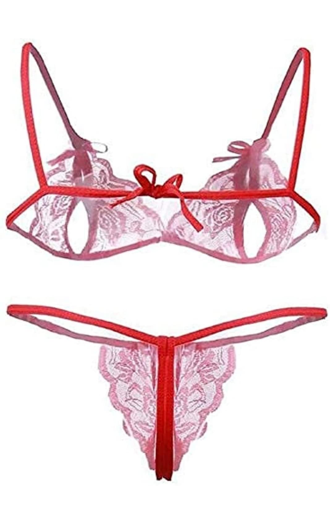 Polyester Babydoll Bikini Set| Non-Padded Bra & Panty|Nightwear/Lingerie/Negligee |Hot & Sexy for Couples Honeymoon/First Night/Anniversary for Women/Ladies/Girls. Red-image-37