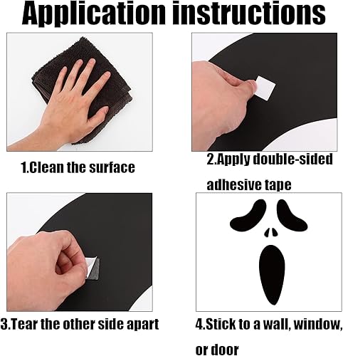 Miniatura 4 de KIMOBER Adhesivos de puerta de fantasma de Halloween, adhesivo de espectro para Halloween, decoración interior y exterior, decoración de fiesta