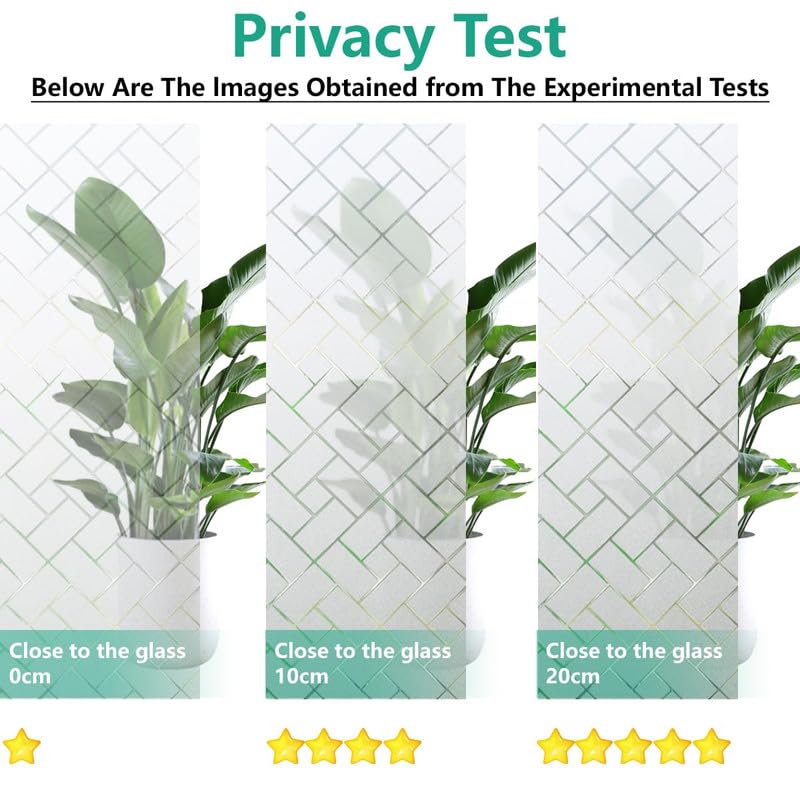Image of WOO Home Frosted Glass Window Film & Stickers (24 X 72 INCH) Privacy Window Cover for Home & Office - Easy Apply, UV Protection, Removable Decorative Film (Frosted Bamboo Film | 2 X 6 SQFT)
