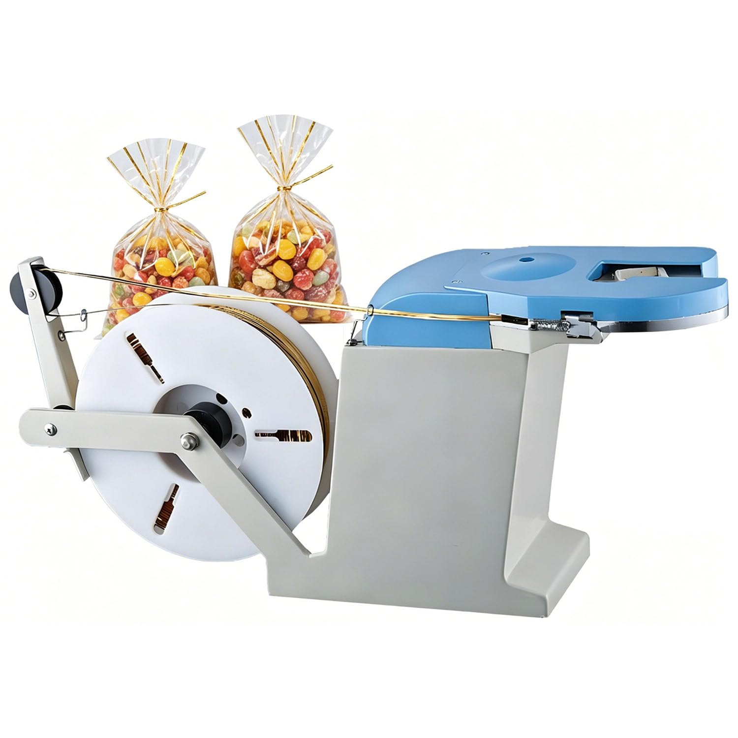 Coakue Multicolor Electric Semi Manul Bag Closure, Food Twist Tying Tool, Semi-Automatic Twist Tie Machine, 4-Rotation Tying, 70Mm Length, Small Countertop For Bakery Deli Bread Pastries