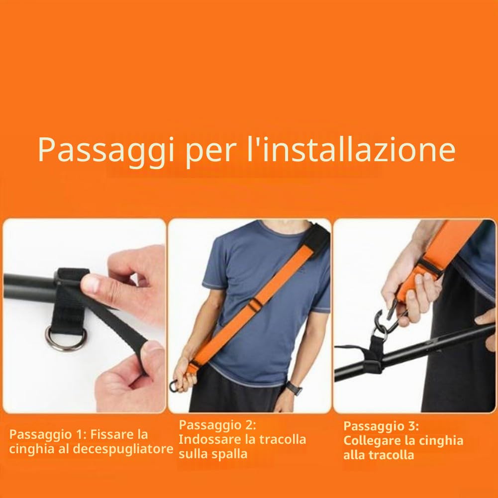 Cinghia per decespugliatore con design di distribuzione del peso e imbracatura imbottita per soffiatore e tosaerba e modelli (arancione)