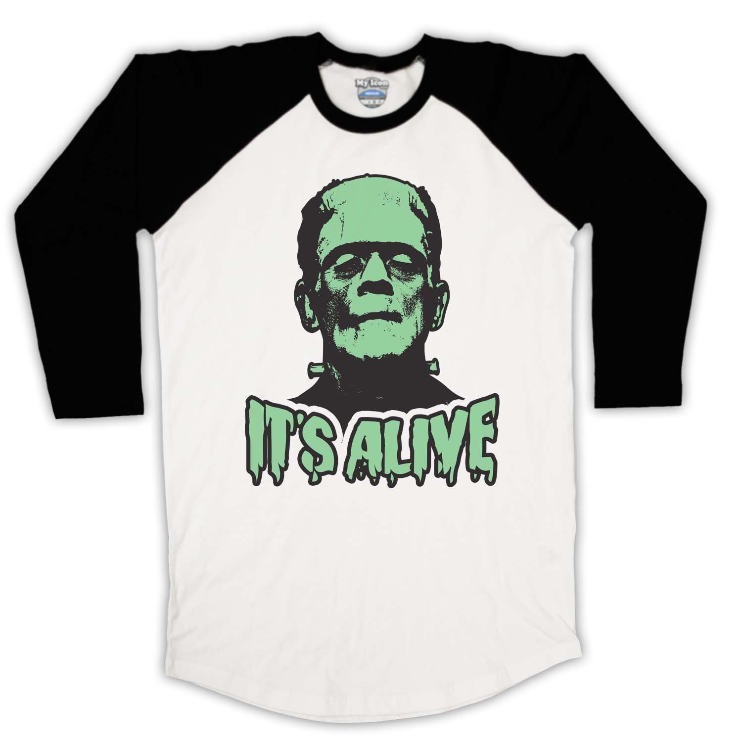 Frankenstein Its Alive T-Shirt Base-Ball Rétro Ample pour Look Rock - 2