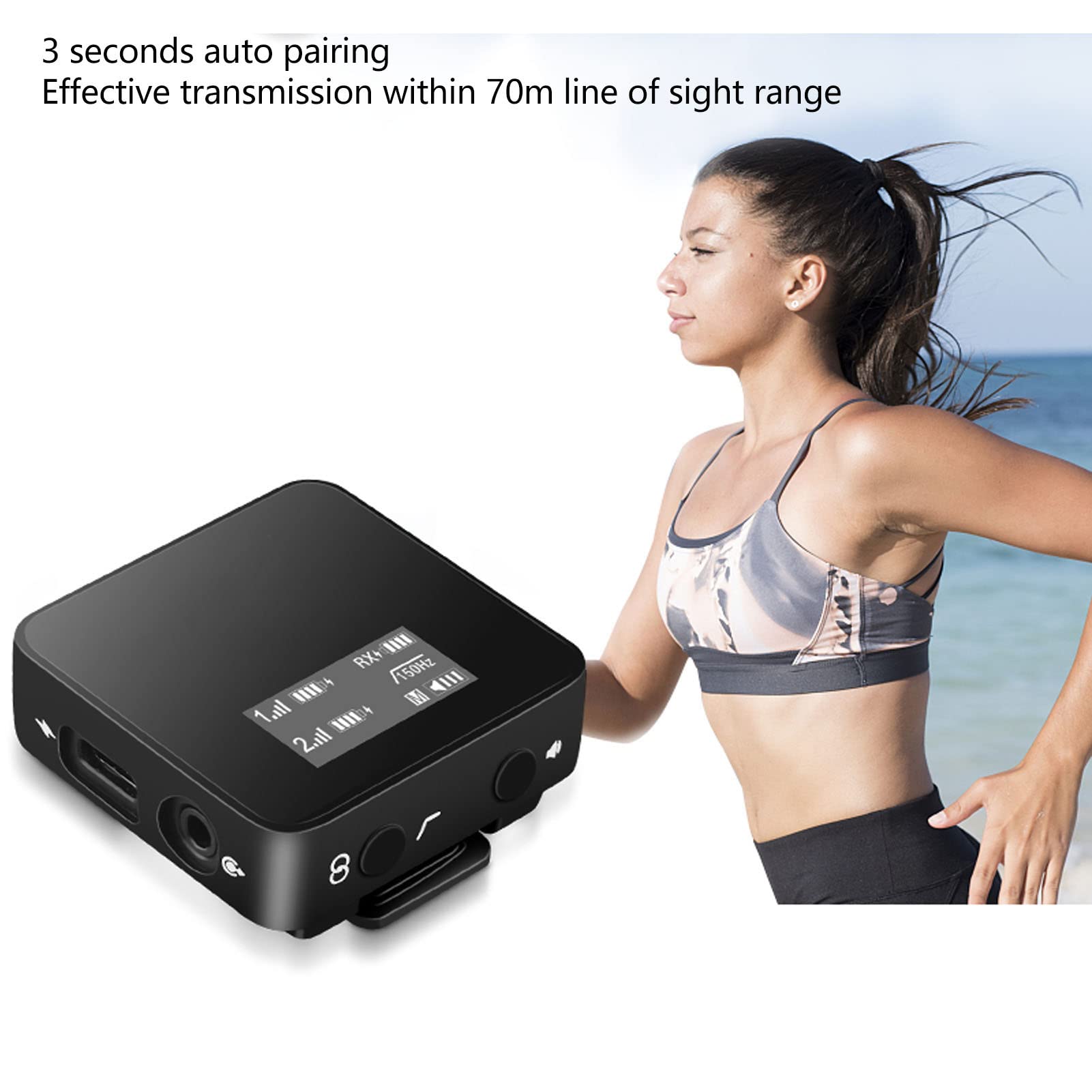 Bezprzewodowy System Mikrofonowy, Dwukanałowy Tryb Mono Stereo 2,4 GHz Mikrofon Krawatowy Inteligentna Redukcja Szumów Czysty Dźwięk Wielofunkcyjne Bezprzewodowe