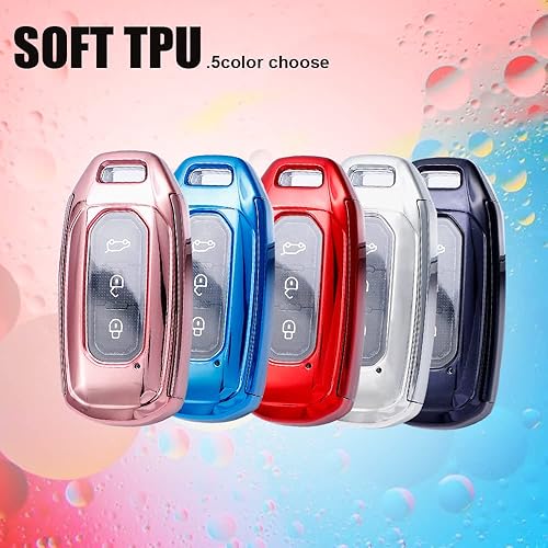 Miniatura 6 de SANRILY Funda para llavero de TPU chapado para Ford Territory 2023 2022 2021 de titanio EV sin llave con llavero morado y negro