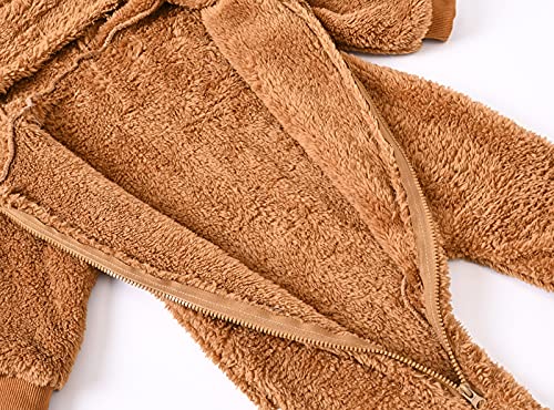 Forestime Kids Fleece Coat Infant Baby Girls Boys Bear Warm Thick Snowsuit Hooded Coat Jumpsuit,Baby Soft Comfy Coat(Brown,0-6 Months) #TOP7