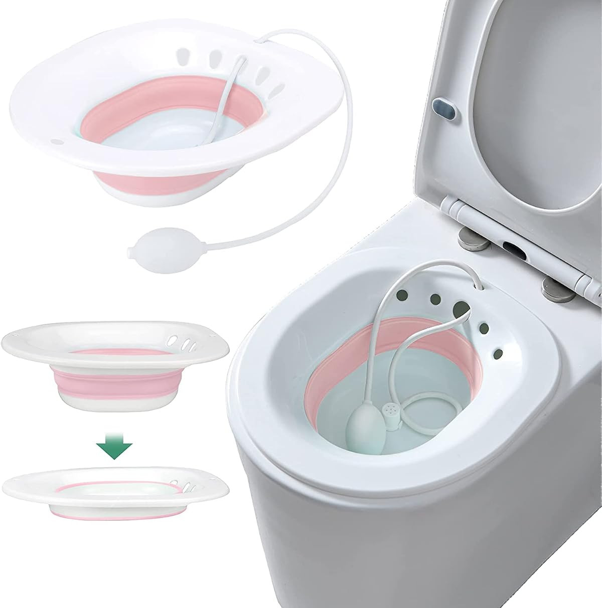 Anugrah Sitz Bath Toilet Seat with Flusher, Folding Sitz Bath Tub for Pregnant
