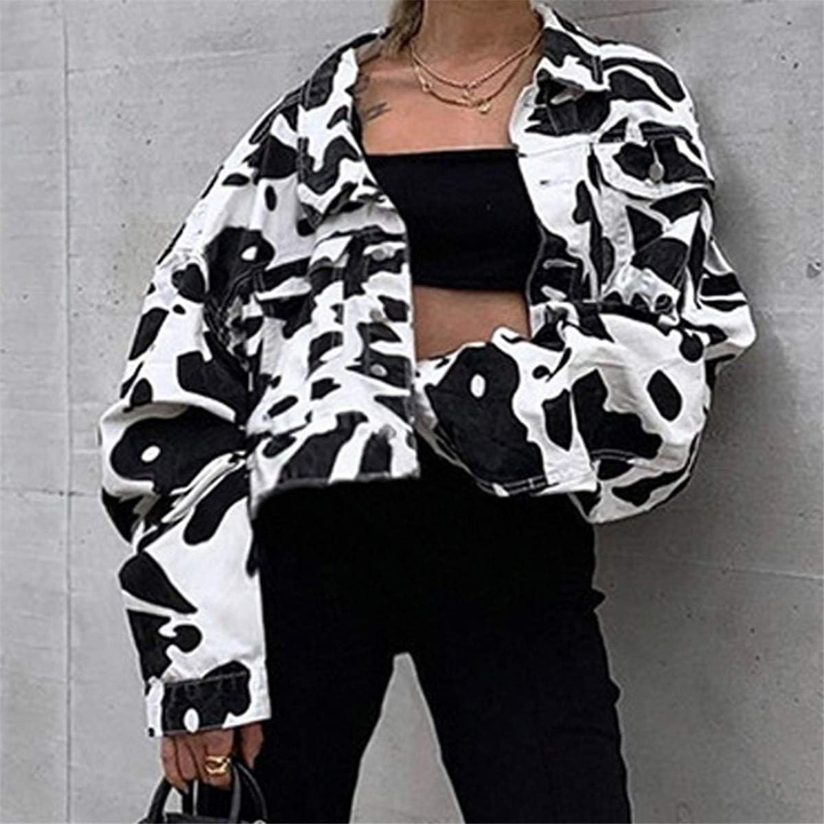 cow print jean jacket