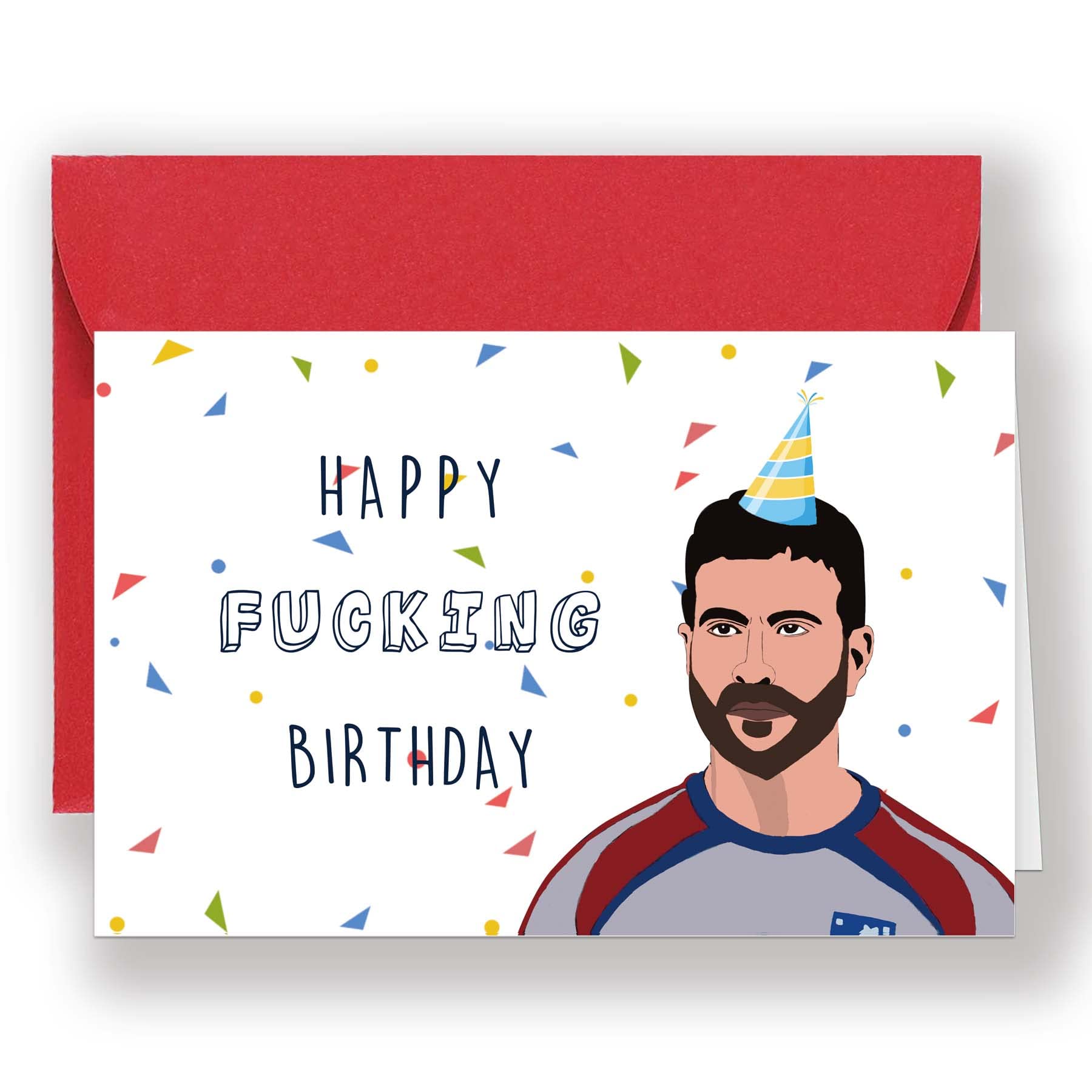 Longkado Humor Happy Birthday Greeting Card for Him Her, Rude Roy Kent Bday Card, Funny Soccer Birthday Card