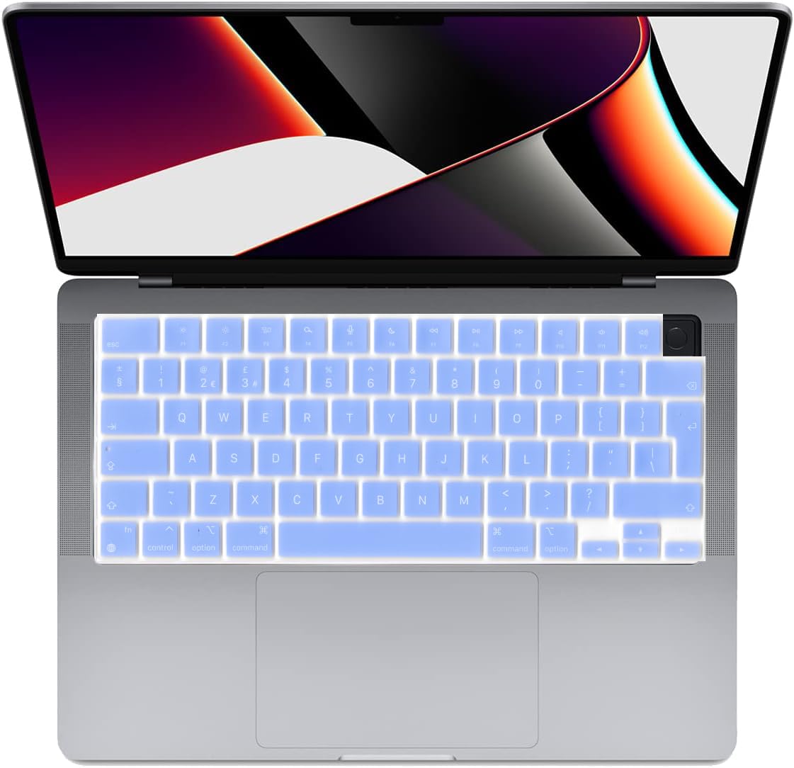 Se7enline Compatible with Macbook Keyboard Cover Skin for Mac Neo & Air 13/15 & Pro 14/16 inch (M5 M4 M3 M2 M1 A18 Pro) 2026/2025/2024/2023/2022/2021 Silicone Waterproof Dustproof EU Layout,Black — view 108