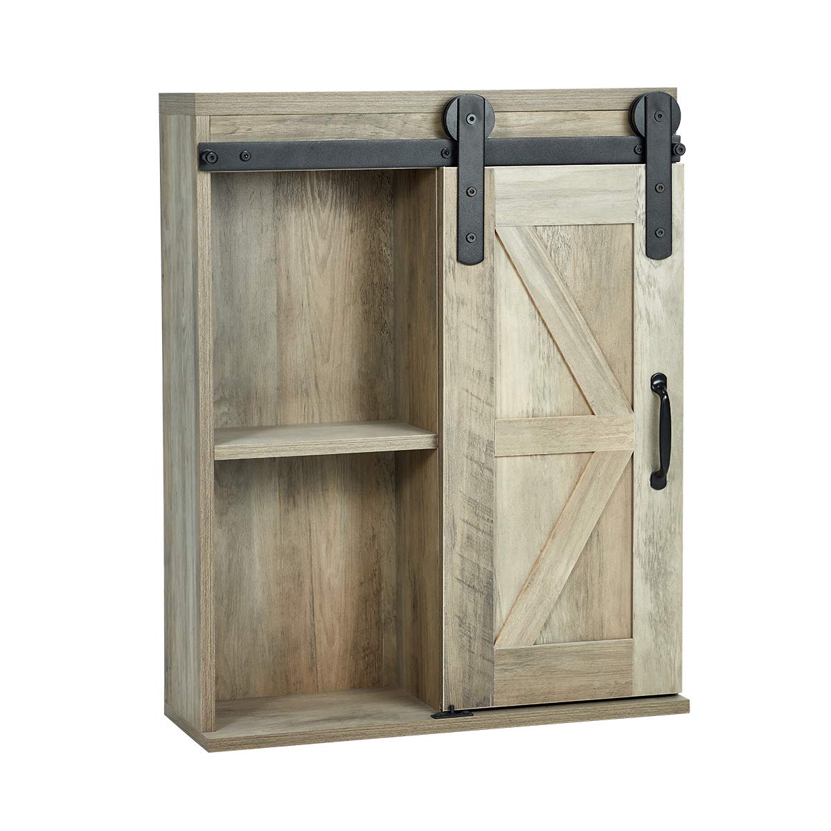 Buy Wood Wall Storage with Sliding Barn Door,3Tier