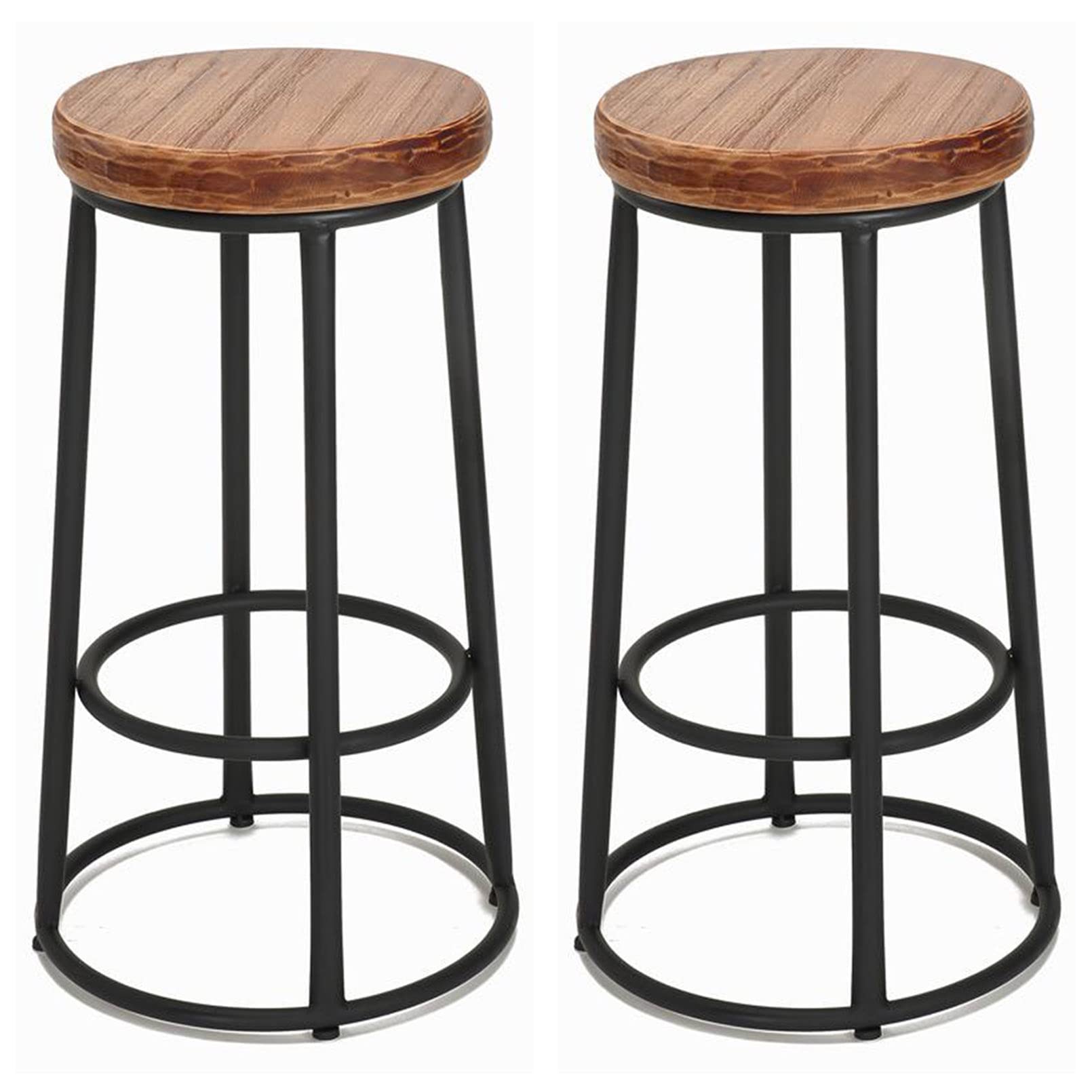 Tabourets de bar en bois massif lot de 2 chaises de bar fixes pour îlot