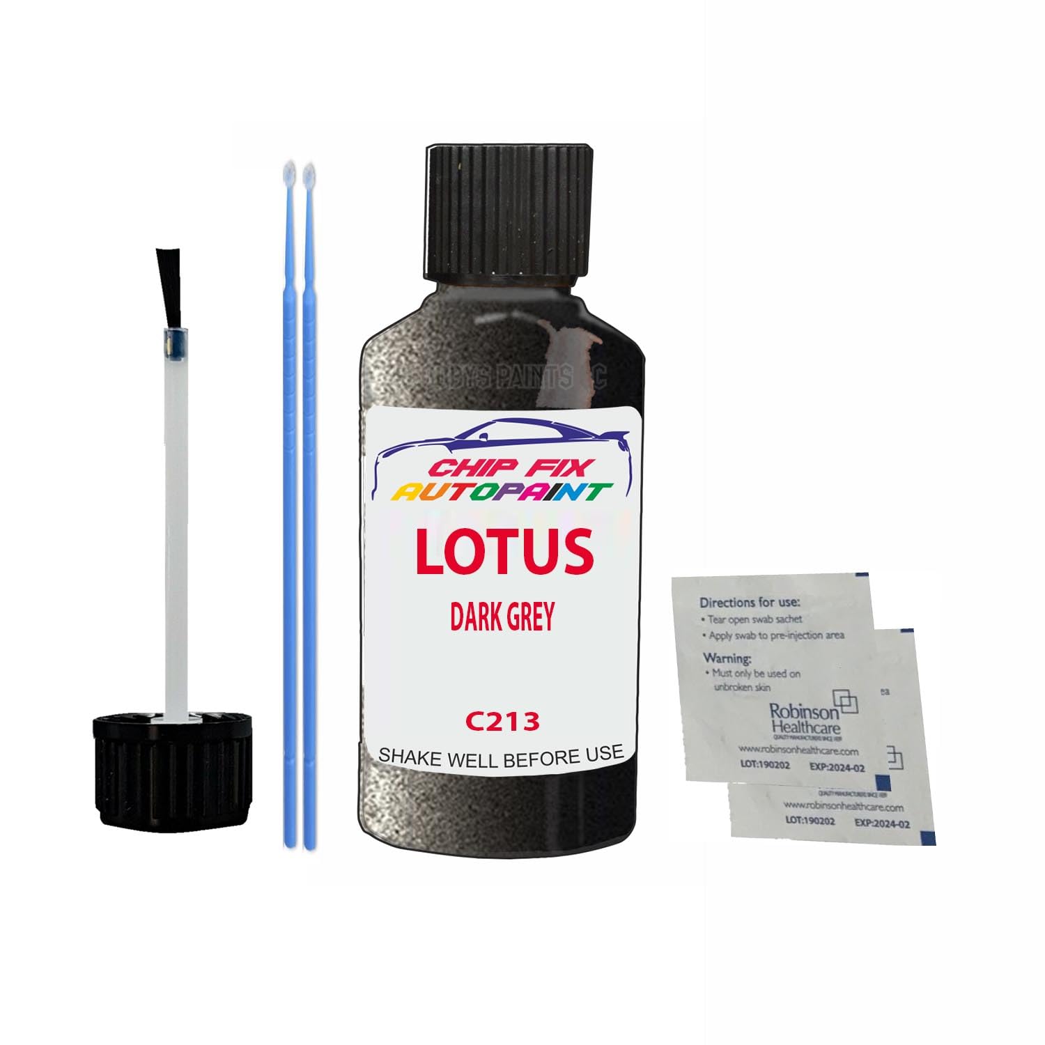 Scoobys Paints Back In The Mix Dark Grey Touch Up Paint For Lotus C213 Metallic