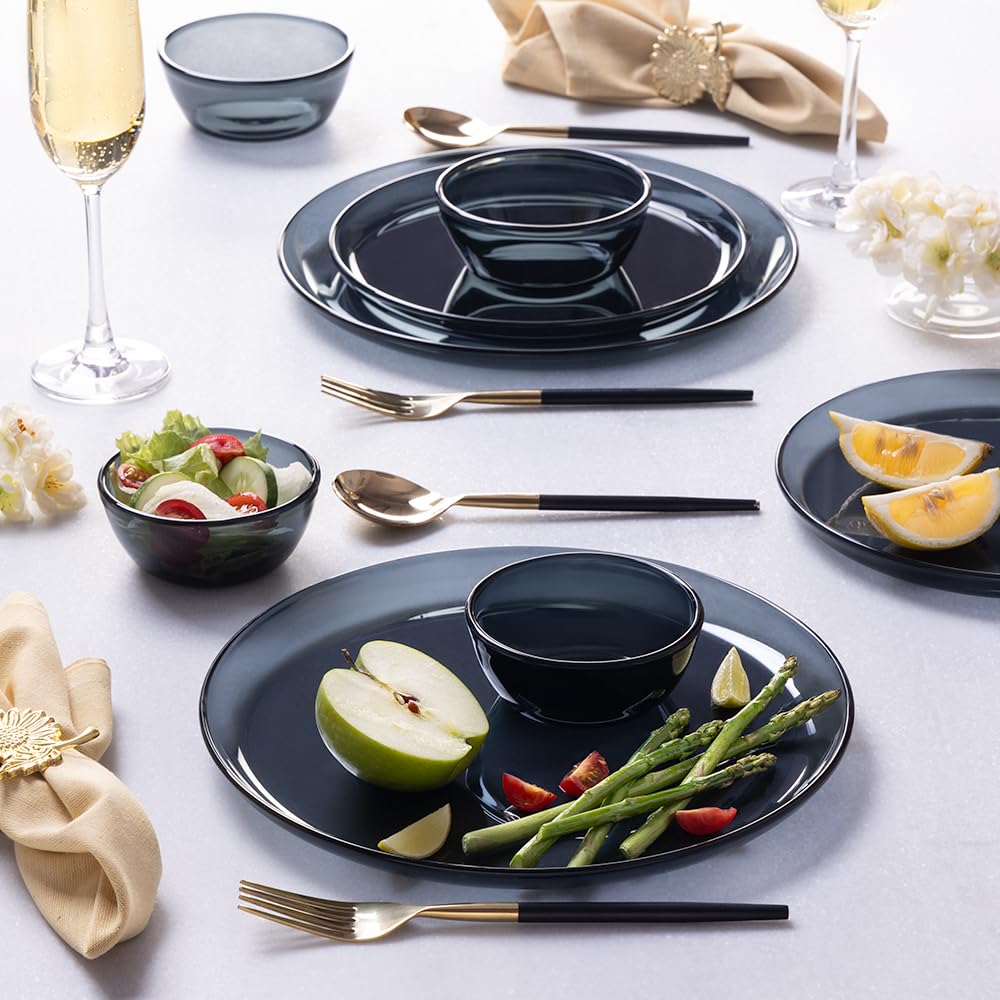 Borosil 20pc Aura India’s First Coloured Handcrafted Dinner Set | Made in India Borosilicate Glass Tableware | Microwave, Dishwasher & Oven Safe & Scratch-Resistant | Crockery for Gifting & Dining-image-1