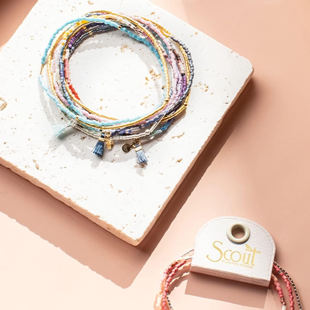 Scout Curated Wears - Chromacolor Miyuki Bracelet Trio - Turquoise Multi/Silver