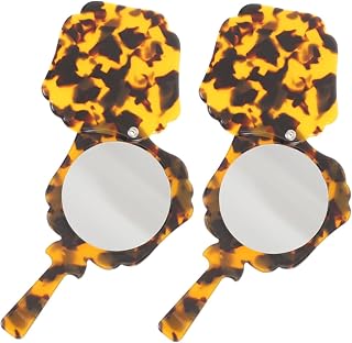 Unomor 2pcs Handheld Vanity Mirror Makeup Mirror Handheld Mirror Chic Hand Mirror Small Mirror Travel Makeup Mirror Vintage Acetate Sheet Miss Tool Retro Hand Mirror