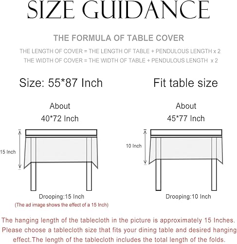 Miniatura 6 de Mantel floral de lino, mantel francés grueso decorativo, cuadrado, rectangular para cocina y comedor, 55 x 87 pulgadas