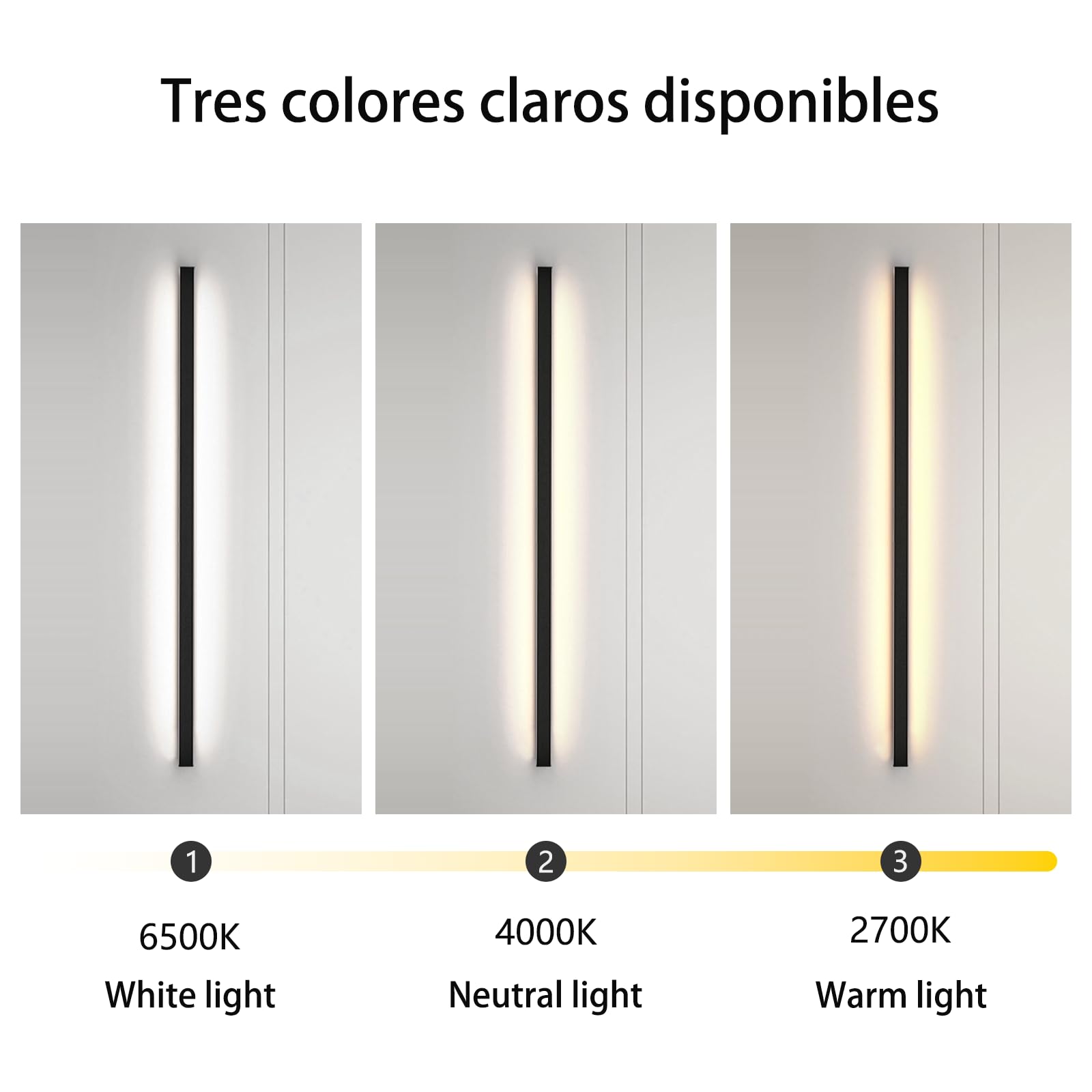 Applique da Parete per Esterni a LED con sensore di Movimento 2700K/4500K/6500K Applique da Parete IP65 Impermeabile Illuminazione da Parete per Cortile Striscia Lunga in Alluminio per Giardino,