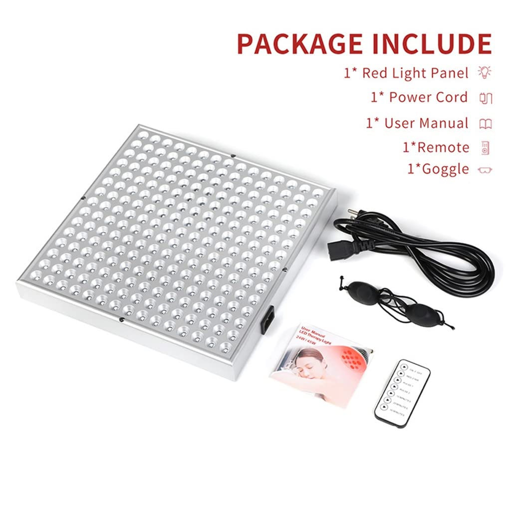 Aparato de Terapia con Luz Roja LED con Mando a Distancia Panel LED 45W Profundo 660nm e Infrarrojo Cercano 850nm Combo de Luz LED para la Belleza de la Piel