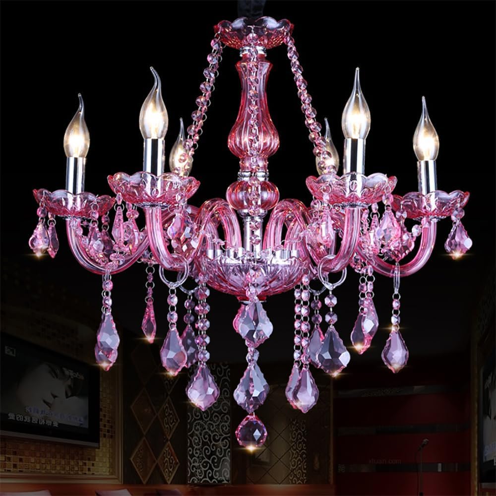 Lustre bougie en cristal européen pour illuminer une chambre de fille