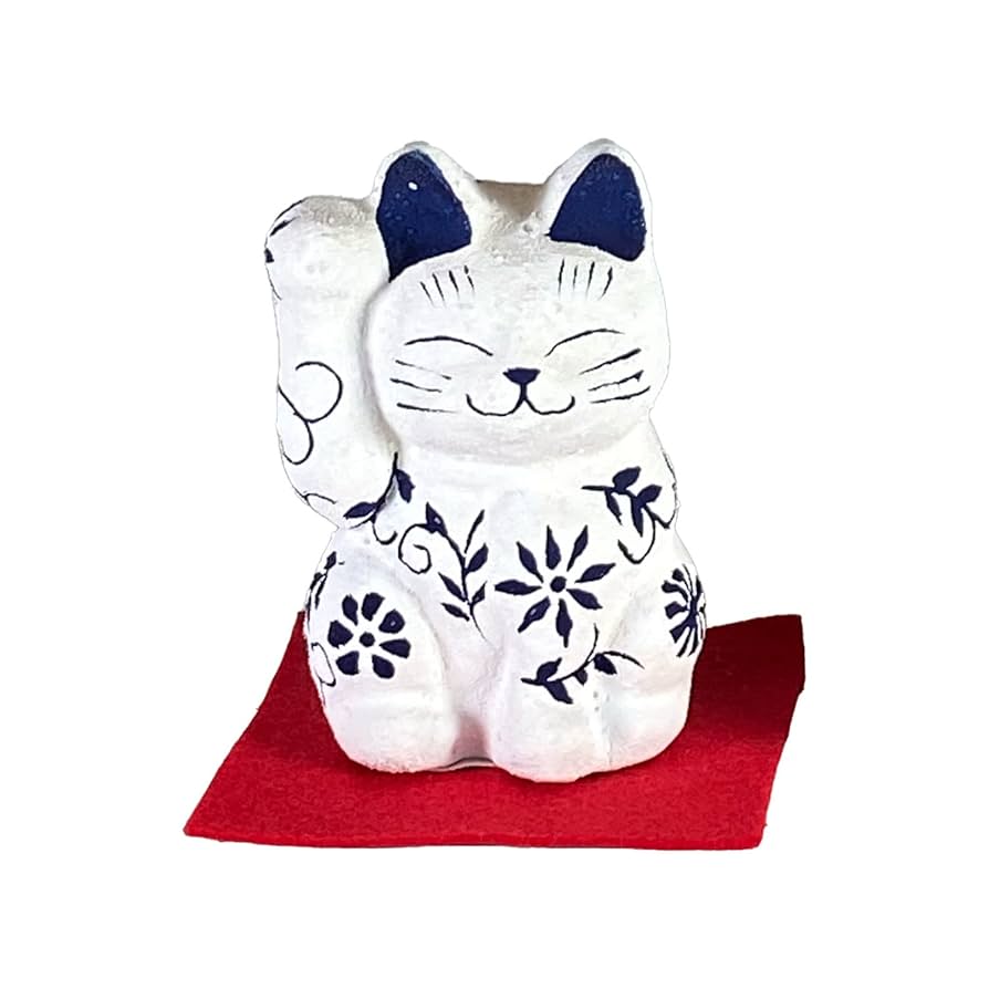 Amazon | 玩古庵 春日部張子 芸術品 開運 縁起 置物 8号招き猫