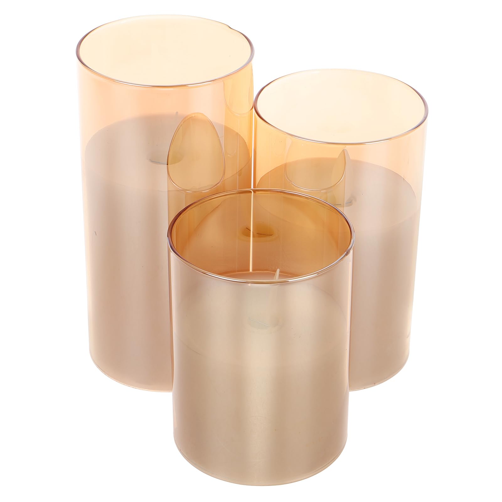 Bougies LED en verre ambré haut de gamme à effet flamme oscillante