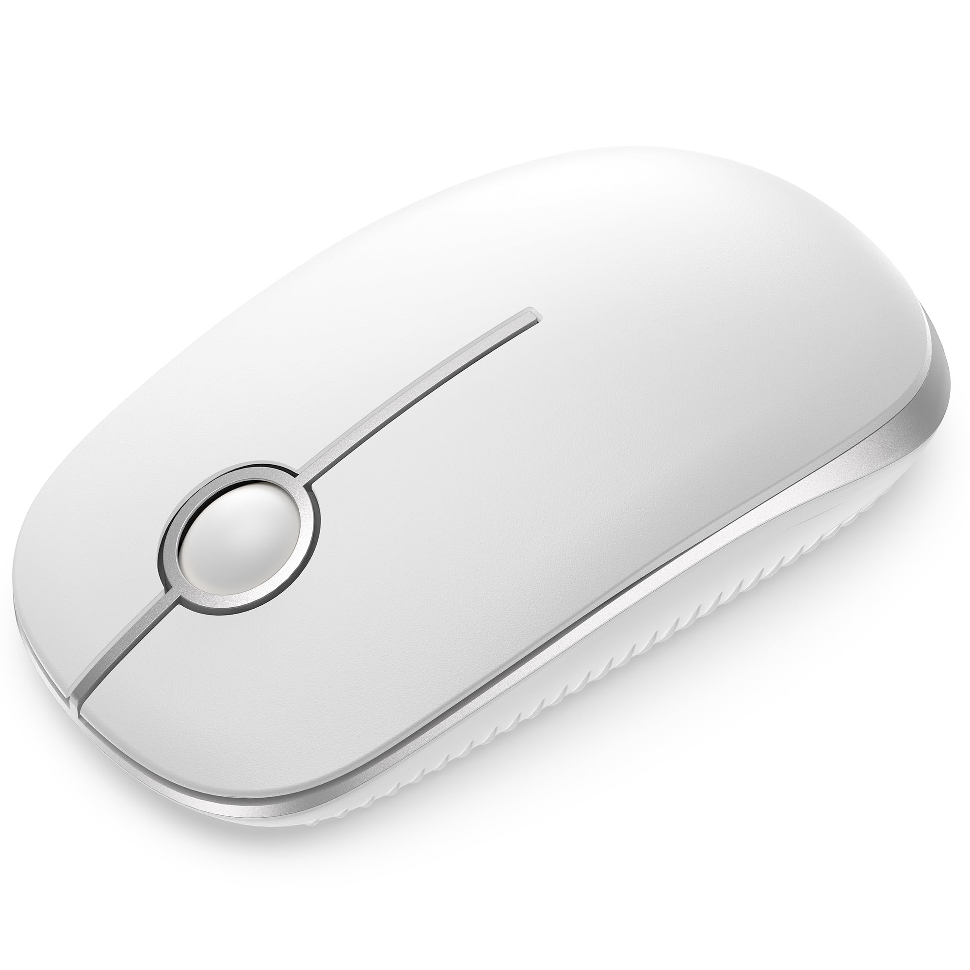 seenda Maus Kabellos, 2,4G Funkmaus mit 1600 DPI, Leise, Weiß & Silber