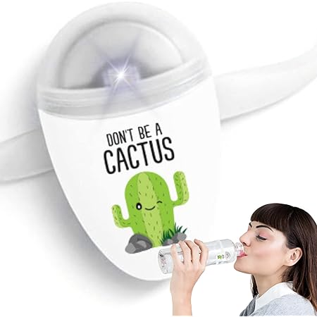 Ulla Smart Light for Water Bottle, Small Hydrate Reminder, Fits Most Water Bottles, Lights Up when Time to Drink, Hydration Intake Planner, Home & Office Use, BPA Free - 'Cactus'