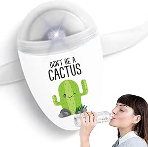 Ulla Smart Light for Water Bottle, Small Hydrate Reminder, Fits Most Water Bottles, Lights Up when Time to Drink, Hydration Intake Planner, Home &amp; Office Use, BPA Free - 'Cactus'