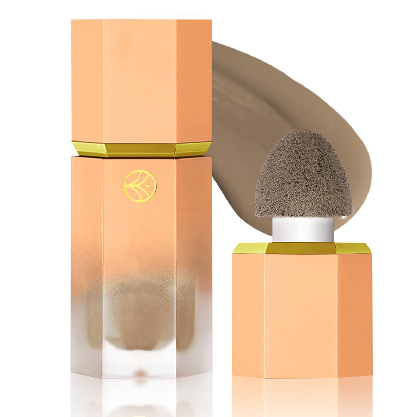 Liquid Bronzer Contour Makeup, Long-Wearing Cream Bronzer Silk Smooth Bronzer Contour Stick, Sun-Kissed Glow Matte Finish Contour Wand With Sponge Brush, Weightless, Flawless, Easy To Apply (02)