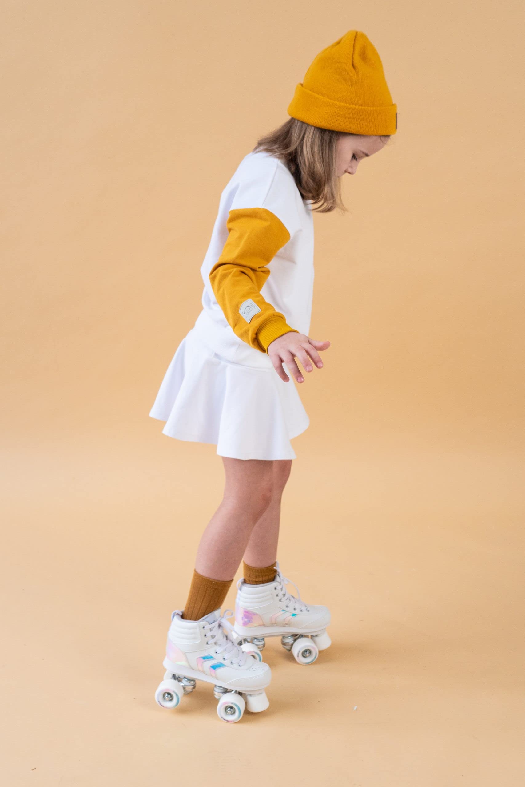 Smart&Cute Dres treningowy "WEIRDO" ręcznie robiony, ekologiczny materiał. Idealny do szkoły lub na zewnątrz. Kombinezon dla dziewcząt. Wygodny na zewnątrz/wewnątrz, dzieci, do szkoły, na czas wolny.
