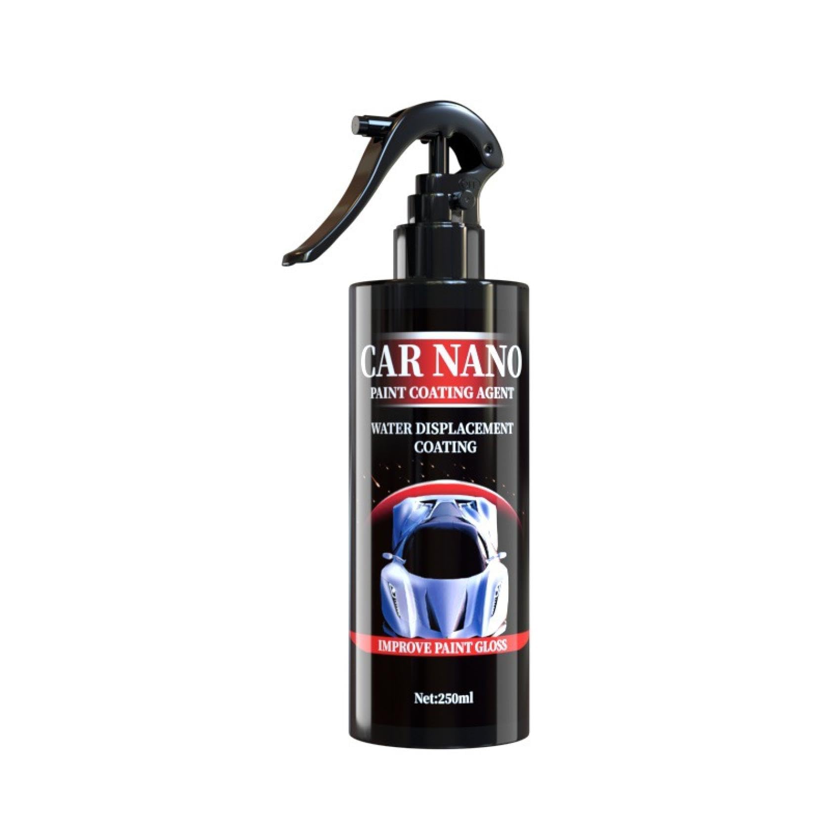 Car Nano Coating Agent - Paint Protection Liquid Spray, Windshield Wax & Crystal Coating, Water Repellent, Polishing Agent to Remove Scratches and Wear, 250ml