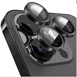 Kit Película Lente De Câmera Compatível Com iphone 11 12 13 14 15 16 Pro Max Liso Preto iphone 16 pro