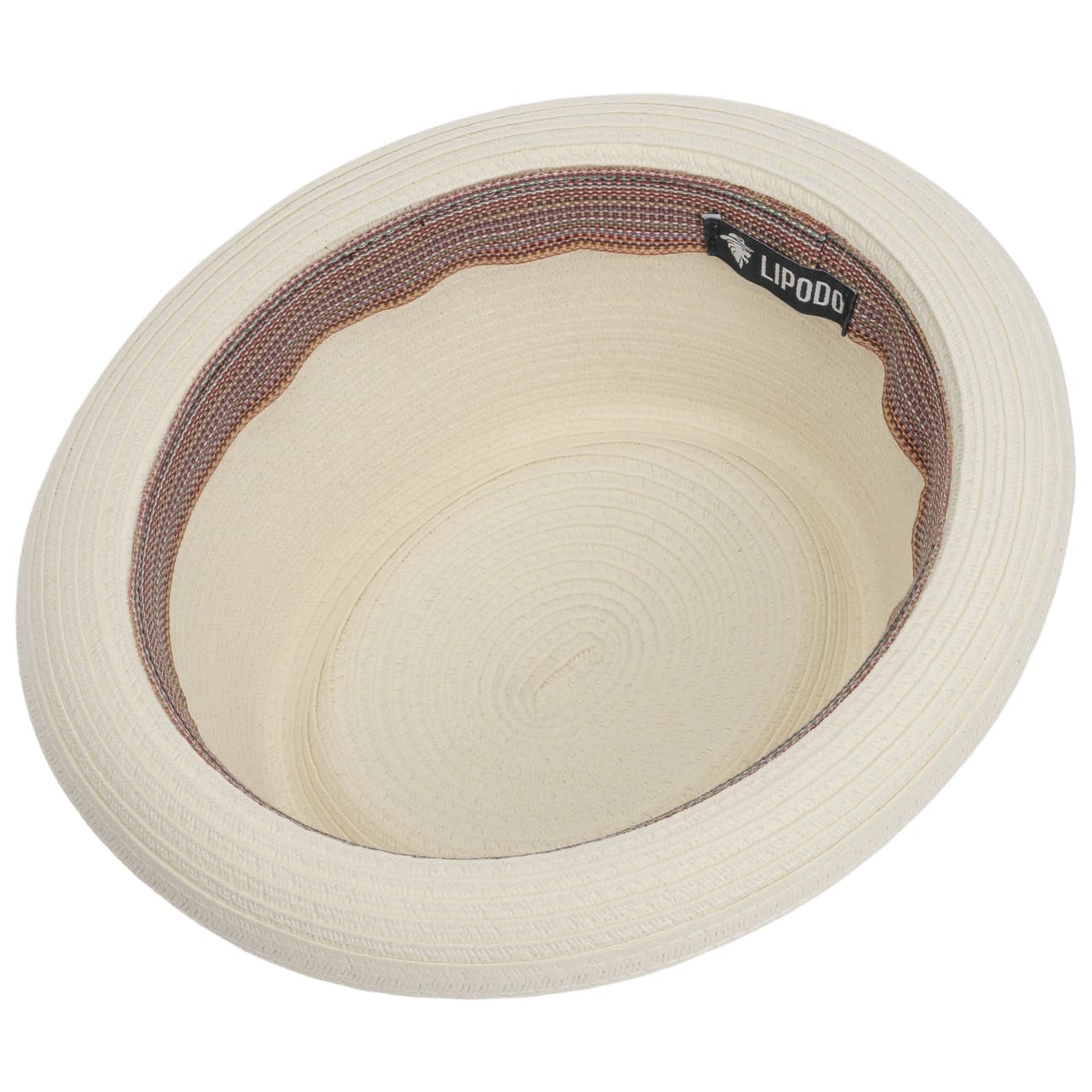 LIPODO Carignano Cappello Pork Pie Paglia Fascia in Pelle Prodotto in Italia Uomo Primavera Estate