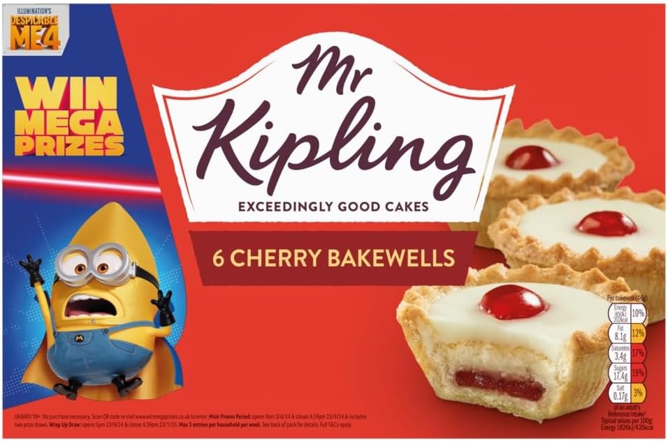 Mr Kipling Cherry Bakewells Pastry, 285g