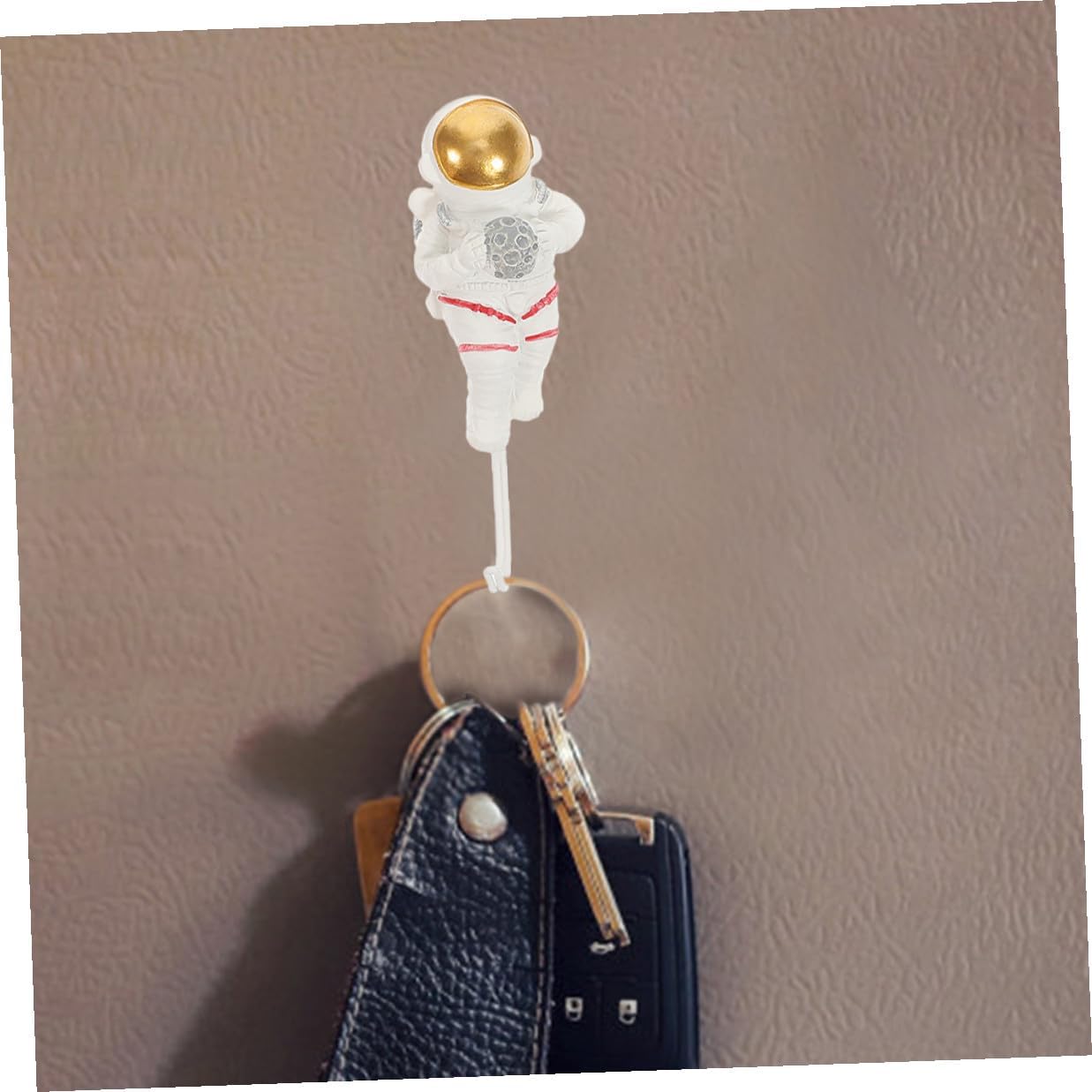 Garneck Astronaut Wall Mounted Adhesive Hooks Heavy Duty Resin Coat Hooks for Entryway and Bedroom Wall Hanging Organizer with Strong Sticky Backing, No Drilling Required
