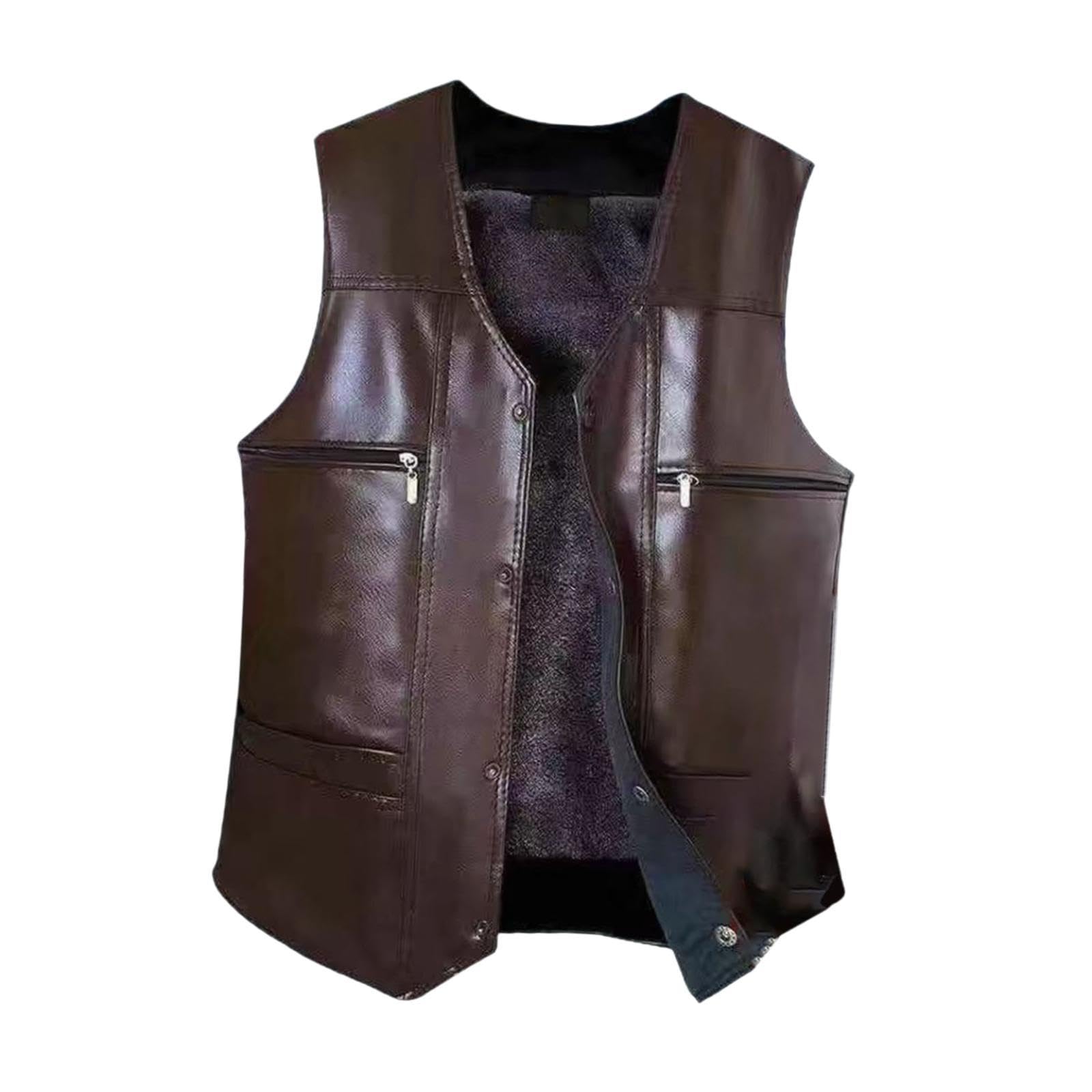 BNF® Waistcoat Lightweight Utility Mens PU Leather for Travel Winter XL Brown|Clothing, Shoes & Accessories | Mens Clothing |Coats & Jackets|1 Mens PU Leather-image-39