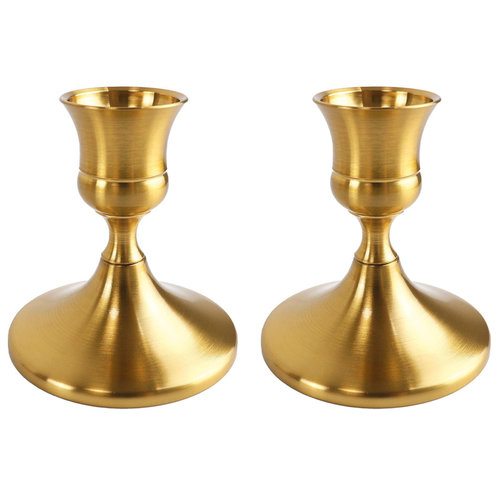 Gold Candle Holders Taper Candlestick Holders, Candle Stick Holder Set of 2 for Table Centerpiece Mantel, Dining & Meditation