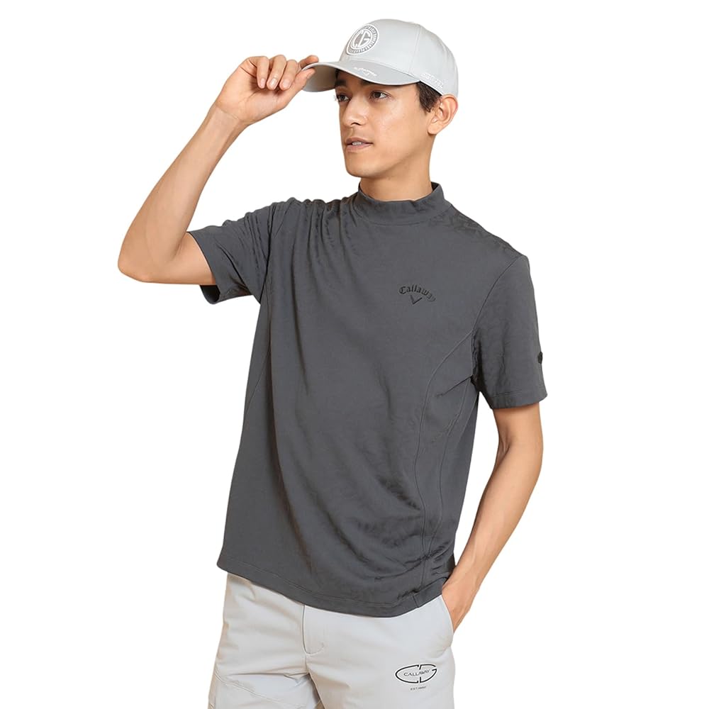 Callaway - 新品　M【ストレッチ&amp;UPF50】キャロウェイ　メンズ　半袖モックネックシャツ Callaway キャロウェイ メンズ モックネック 半袖シャツ