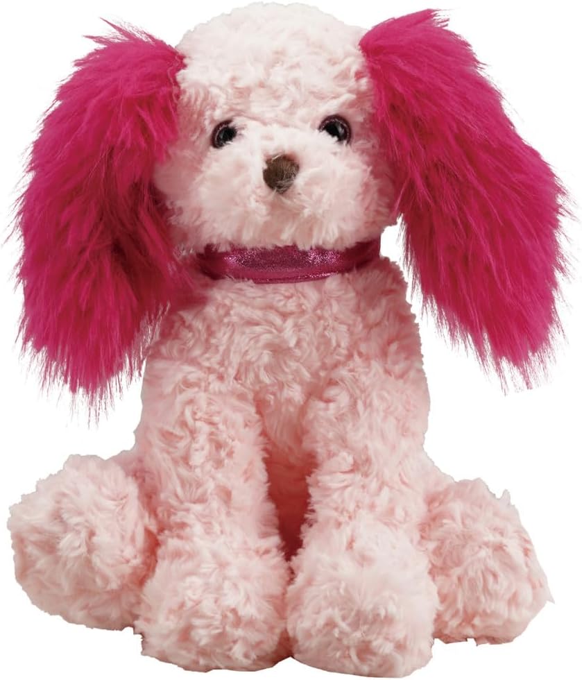 Creative Co-Op Plush Dog, Pink and Fuchsia Color