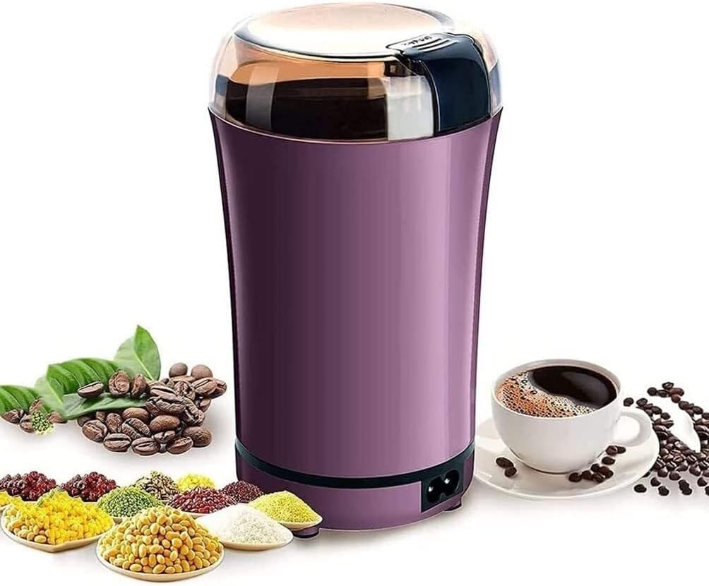 Electric Coffee Grinder Adjustable, Spice & Bean Grinder, For French Press, Cold Brew, Espresso – Purple
