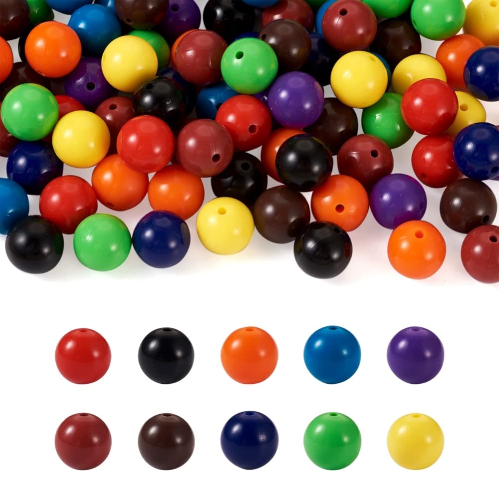 Boutigem 100pcs Round Silicone Beads 15mm Loose Focal Beads Bulk Mix Color for Craft Jewelry DIY Making Decor Accessories,Hole:2mm — image 1