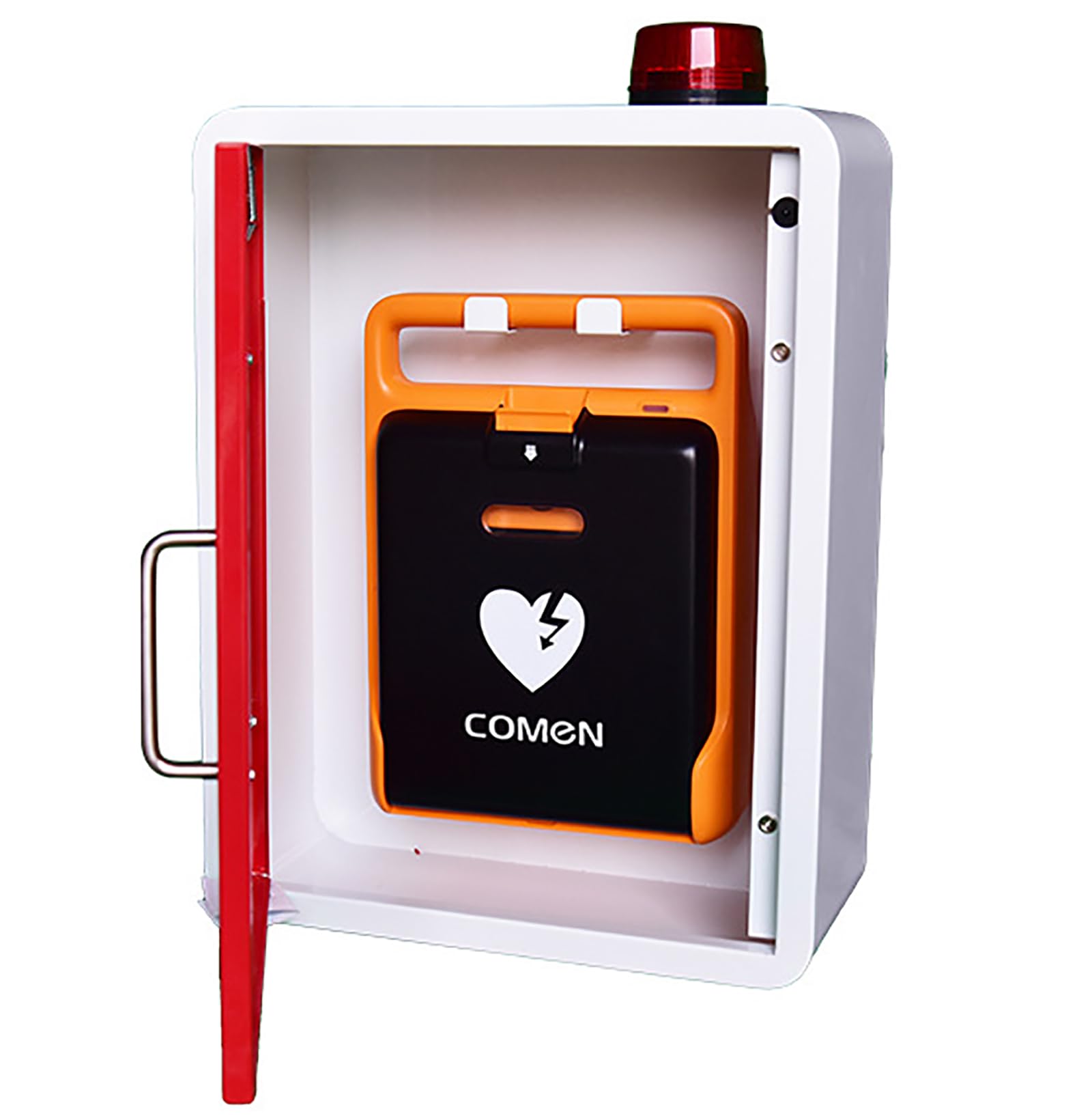 Armario de almacenamiento for desfibrilador DEA, caja de alarma de desfibrilación cardíaca de pared, con sistema de alarma y control de doble interruptor.
