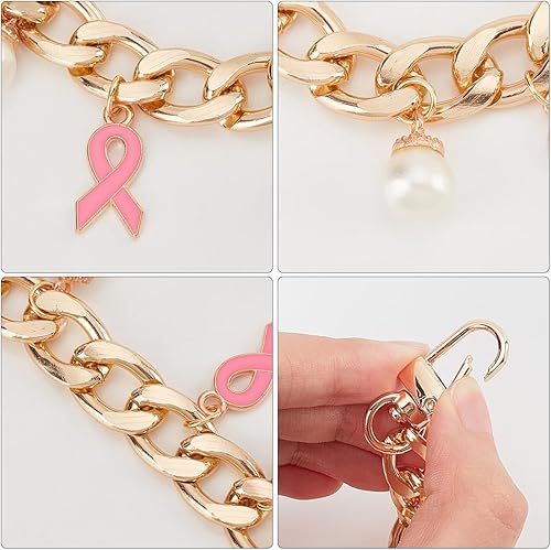 Miniatura 4 de PH PandaHall Correa de cadena de repuesto para bolso de mano, Lazo rosado