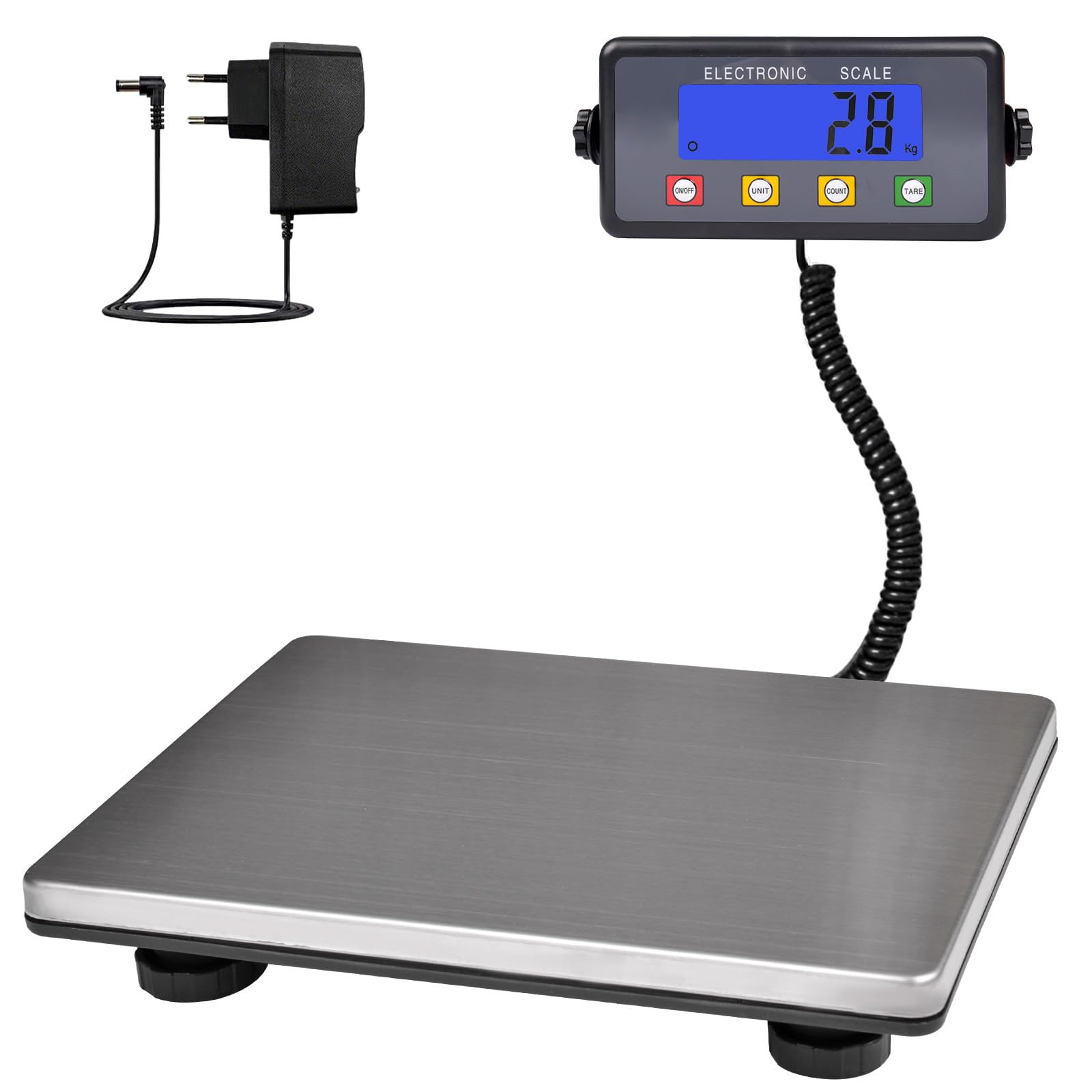 SurmountWay 440lbs Heavy Duty Shipping Scale, 15.3 * 11.8inch Large Platform Postal Scale with Tare/Count/LCD Display, Digital Industry Scale for Weighing/Luggage/Floor/Package/Shipping/Mailing