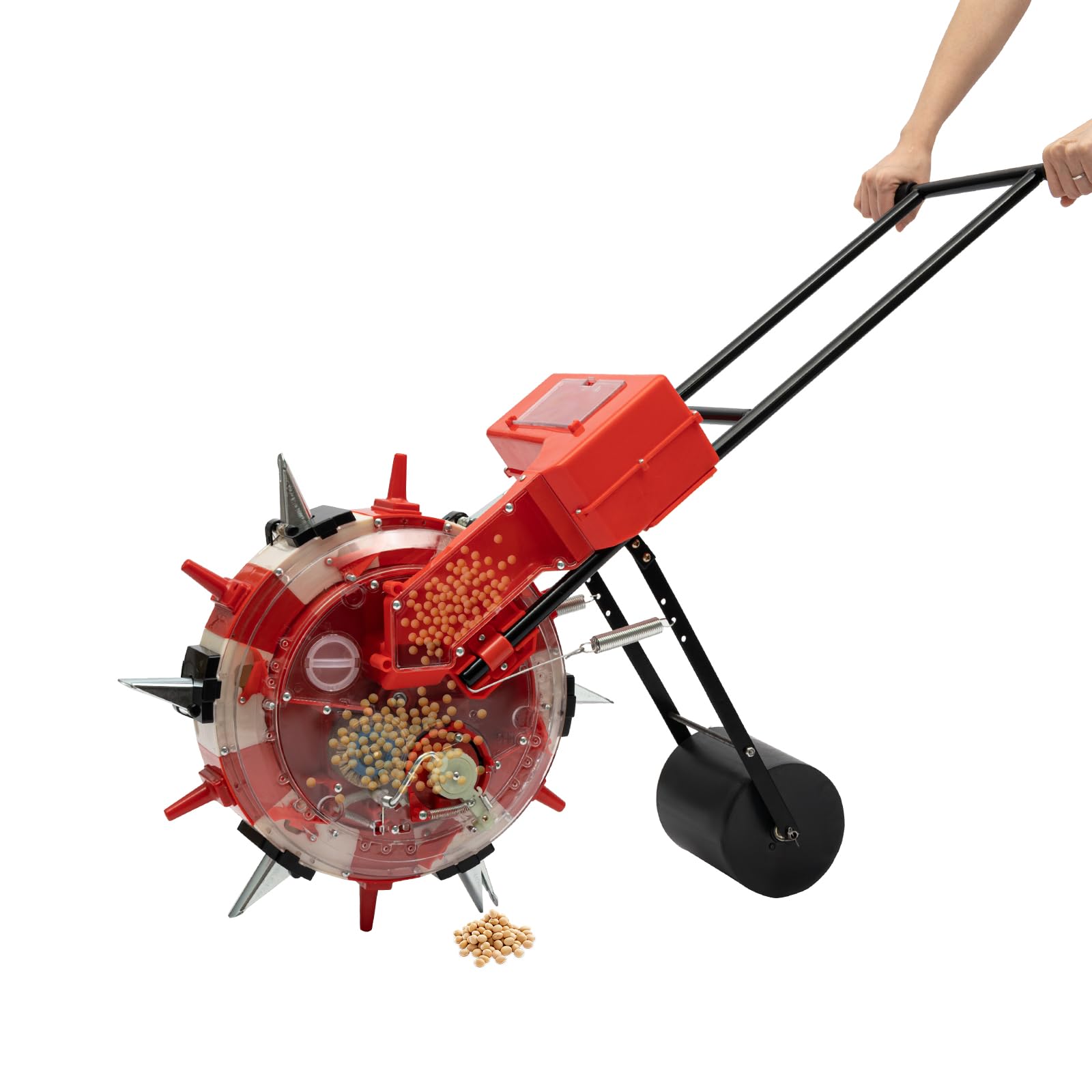 Amazon.com : Manual Seeder Hand-Push Garden Seeder, Garden Push Seeder  Walk-Behind Row Crop Planter Roller Seeding and Fertilizer Applicator  Portable Hand Push Seeder for Soy Peanut Corn Cotton Soybean(6 Nozzles) :  Patio,