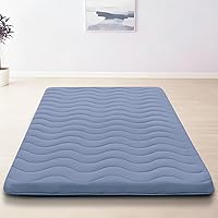 Vista 18 de Colchón de Futón Japonés para Suelo, 100% Espuma Cómoda de Alta Densidad, Colchón Plegable Engrosado de 3.5 Pulgadas, Tapete Tatami para Dormir