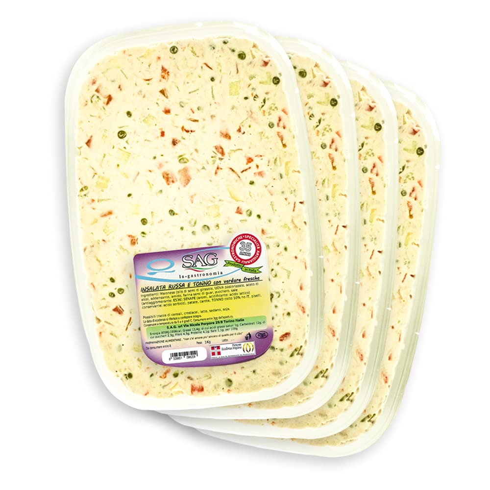 Insalata Russa con tonno e verdure fresche, (Confezione 4 pz. da Kg) – SAG