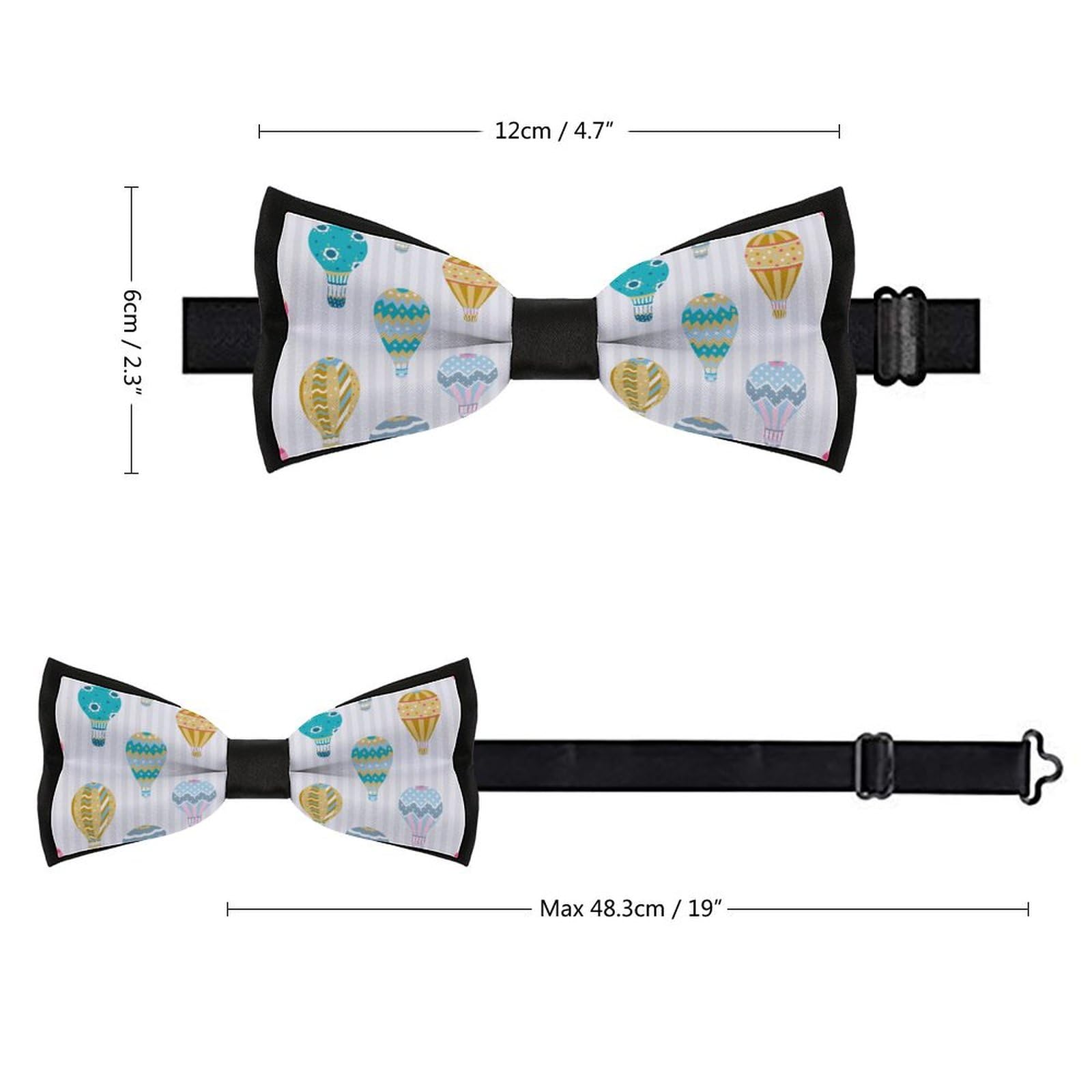 GoasNei Cute Hot Air Balloon Print Bow Tie for Men Adjustable Necktie Funny Tie Neck Ties for Weddings Party