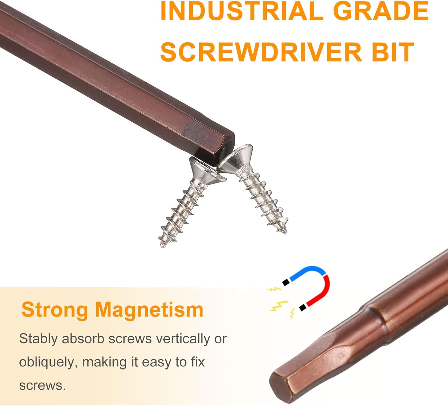HARFINGTON Hex Head Wrench Drill Bit 2.5mm(H2.5) Metric 1/4" Hex Shank 3"(75mm) Length S2 Steel Magnetic Impact Drivers Screwdriver Bit Industrial Grade Hexagon Electric Drill Bits